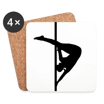 Pole Dance - Untersetzer (4er-Set) - Weiß - Vorne