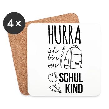 Einschulung - Untersetzer (4er-Set) - Weiß - Vorne