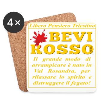 Drink Red - Free Pensiero Triestino - Coasters (set of 4) - white - Front