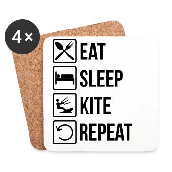 Kitesurfen Kleidung Kite Kitesurfer Geschenk - Untersetzer (4er-Set) - Weiß - Vorne