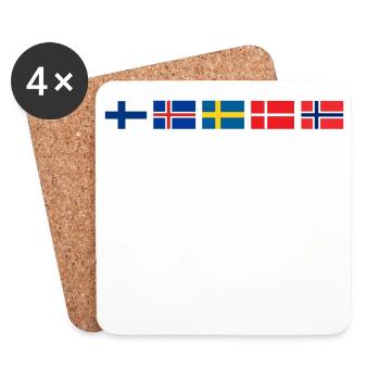 Farben von Skandinavien Flaggen Norden Odin Flagge - Untersetzer (4er-Set) - Weiß - Vorne