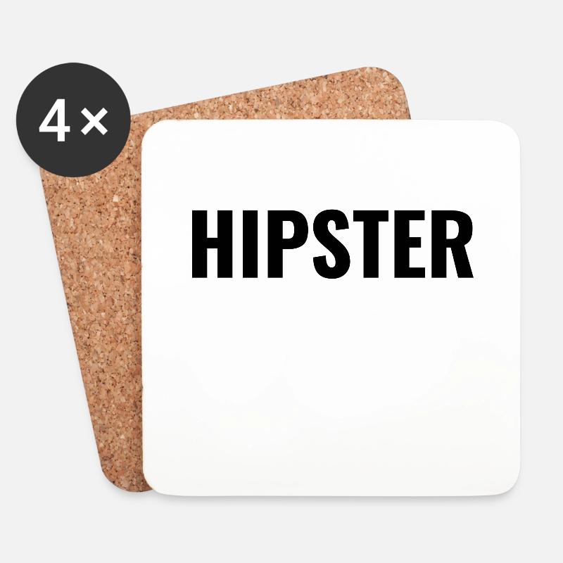 Hipster - Untersetzer (4er-Set) - Weiß
