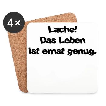 Geschenk humor Zufriedenheit Leben humor verstand - Untersetzer (4er-Set) - Weiß - Vorne
