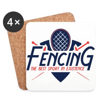 Fencing fencer sports men women gift idea - Coasters (set of 4) - white - Front