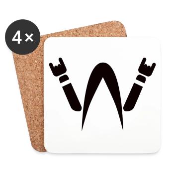 Heavy Metal - Headbanger - Metal Head - Coasters (set of 4) - white - Front