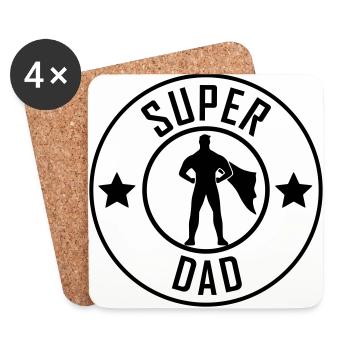 Super Dad - Dad of the Year - Untersetzer (4er-Set) - Weiß - Vorne