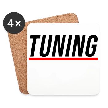 TUNING - Idée cadeau cadeau de tuning voiture - Dessous de verre (lot de 4) - blanc - Devant