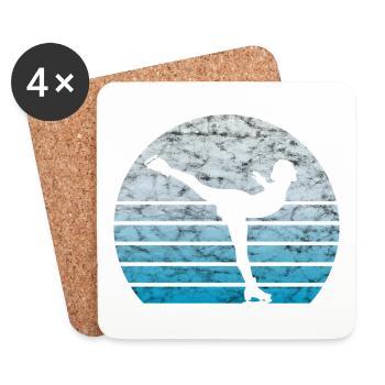 Figure Skating Figure Skater Retro Vintage Gift - Coasters (set of 4) - white - Front