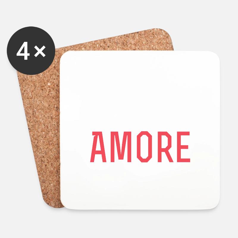 Amore Statement shirt - Untersetzer (4er-Set) - Weiß