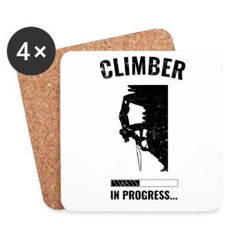 Climbing sport rock mountain nature black usedlook - Coasters (set of 4) - white - Front
