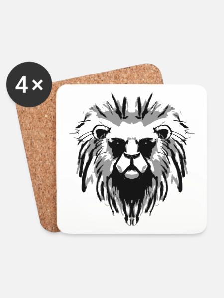 Löwenheld! Löwe Geschenk Lion Idee - Untersetzer (4er-Set) - Weiß