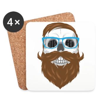 Hipster Face - Coasters (set of 4) - white - Front