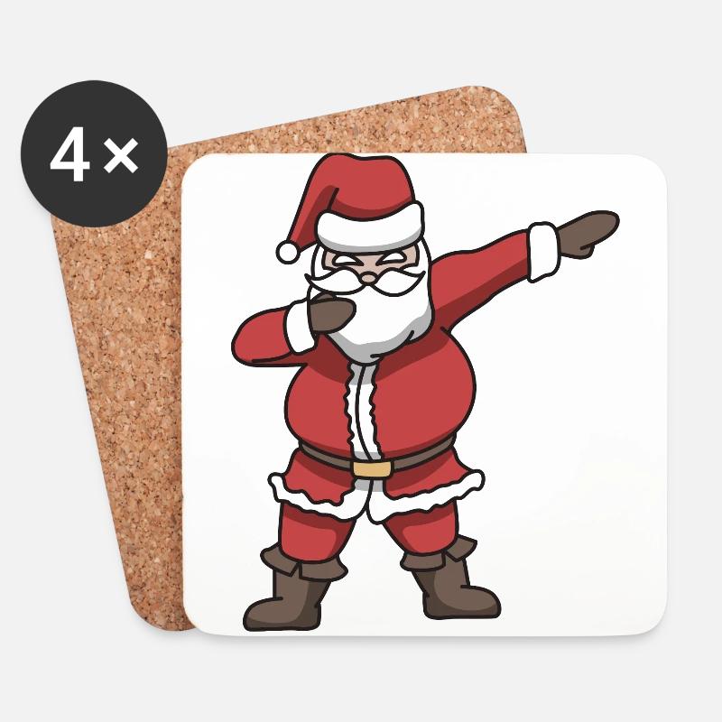 Weihnachtsmann dabbing Geschenk Weihnachten Tanz - Untersetzer (4er-Set) - Weiß