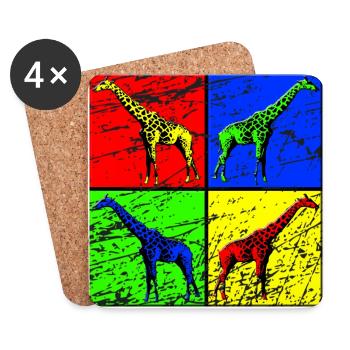 Giraffe - Untersetzer (4er-Set) - Weiß - Vorne