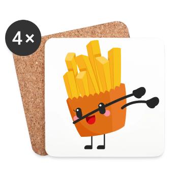 Dabbing Fries - Gift Idea - Coasters (set of 4) - white - Front