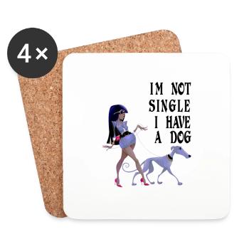 Conception de chien pour les propriétaires de chiens - Dessous de verre (lot de 4) - blanc - Devant