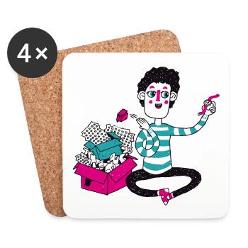 rubbish - Coasters (set of 4) - white - Front