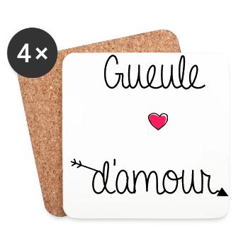 GUEULE D'AMOUR - Dessous de verre (lot de 4) - blanc - Devant