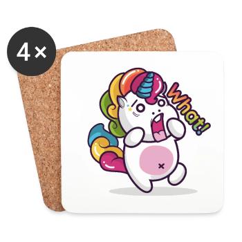 Einhorn What?? - Untersetzer (4er-Set) - Weiß - Vorne