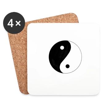Yin und Yang Philosophie Daoismus - Untersetzer (4er-Set) - Weiß - Vorne