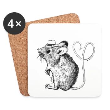 LoveMouse - Dessous de verre (lot de 4) - blanc - Devant