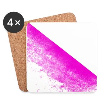 Pink Brush - Coasters (set of 4) - white - Front