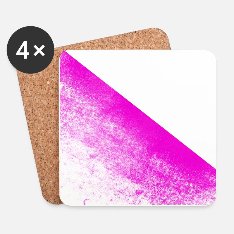 Pink Brush - Untersetzer (4er-Set) - Weiß