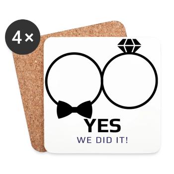 Wedding we did it - Coasters (set of 4) - white - Front