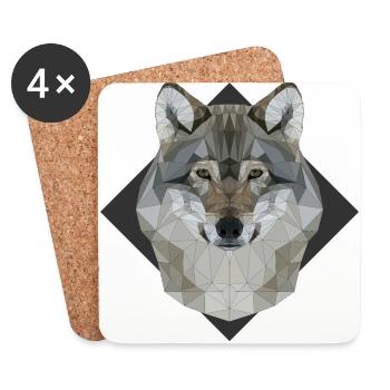 Wolf - Untersetzer (4er-Set) - Weiß - Vorne