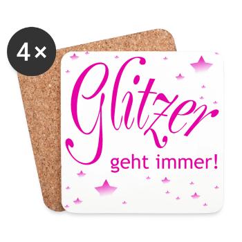 Glitter fonctionne toujours - Dessous de verre (lot de 4) - blanc - Devant