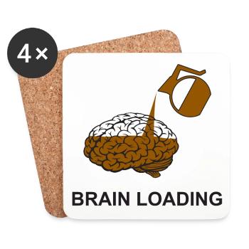 Brain loading by coffee - Coasters (set of 4) - white - Front