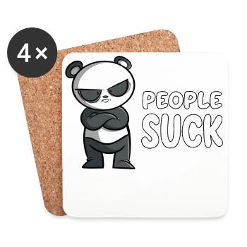 People Suck - Panda - Coasters (set of 4) - white - Front