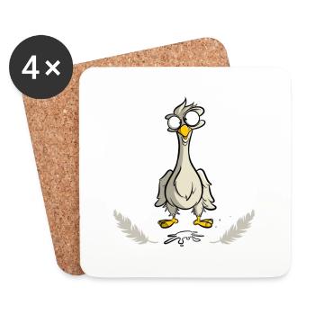Mach`s wie der Vogel - Scheiss drauf - Untersetzer (4er-Set) - Weiß - Vorne