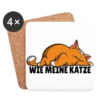 Kein Mensch ist so perfekt wie meine Katze - Untersetzer (4er-Set) - Weiß - Vorne