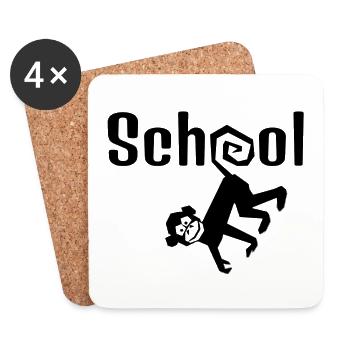 school - Coasters (set of 4) - white - Front