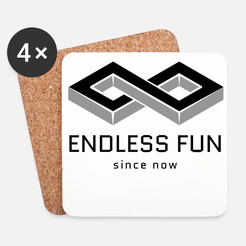 Endloser Spaß fun - Untersetzer (4er-Set) - Weiß