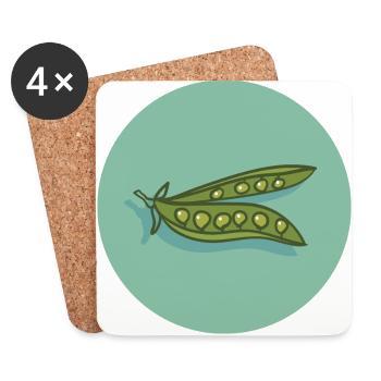 Idée de cadeau de végétarien végétarien - Dessous de verre (lot de 4) - blanc - Devant