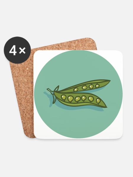 Veganer Vegetarier Tierschutz Geschenkidee - Untersetzer (4er-Set) - Weiß