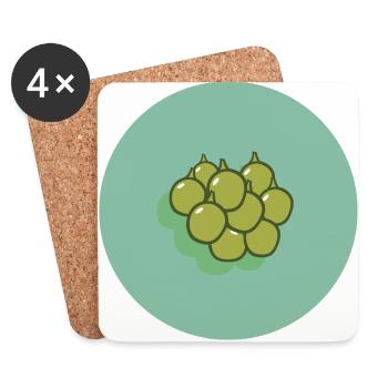 Idée de cadeau de végétarien végétarien - Dessous de verre (lot de 4) - blanc - Devant