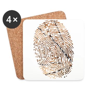 Fingerprint wood - Coasters (set of 4) - white - Front