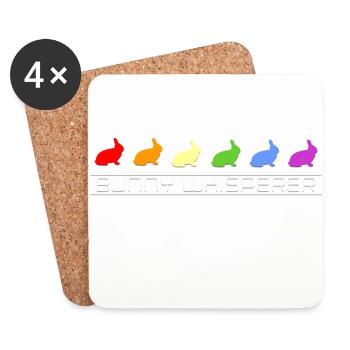 rabbit whisperer - Coasters (set of 4) - white - Front