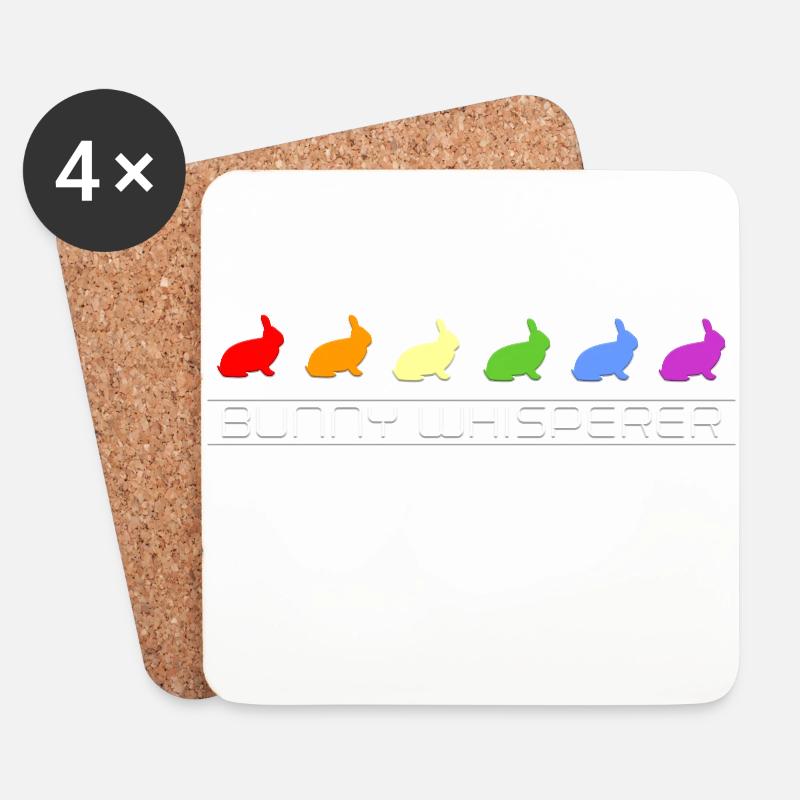 rabbit whisperer - Coasters (set of 4) - white