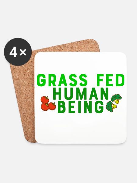 Veganer Vegetarier Tierschutz Geschenkidee - Untersetzer (4er-Set) - Weiß