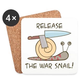 Escargot de guerre - Dessous de verre (lot de 4) - blanc - Devant