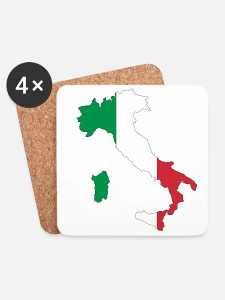 Italy - Coasters (set of 4) - white