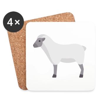 mouton de nuage blanc - Dessous de verre (lot de 4) - blanc - Devant