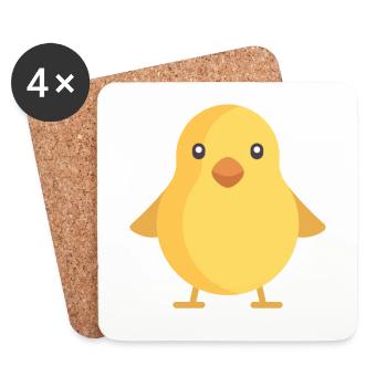 yellow chick - Coasters (set of 4) - white - Front