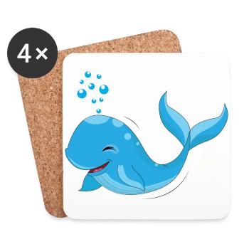whale - Coasters (set of 4) - white - Front