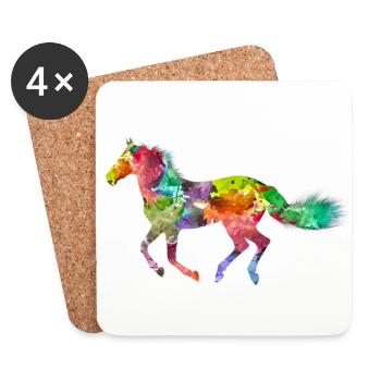 Cheval Couleur - Dessous de verre (lot de 4) - blanc - Devant