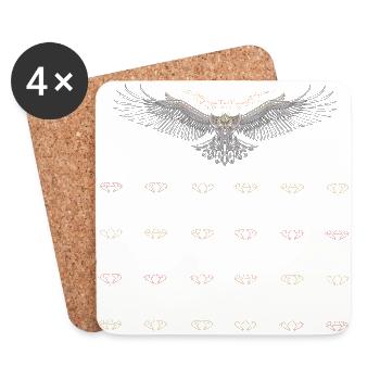 Legle Diamond sur blanc - Dessous de verre (lot de 4) - blanc - Devant